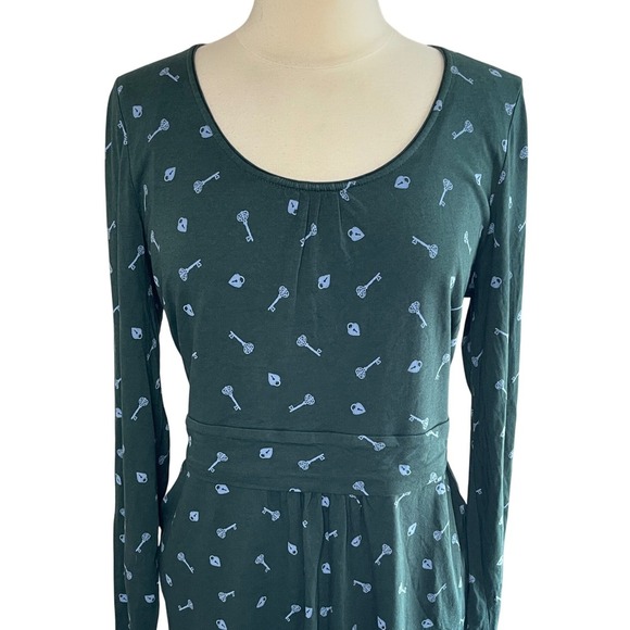 BODEN Chatsworth Mabel Lock & Key Long-Sleeve Green Dress, Size 16 - Picture 3 of 11